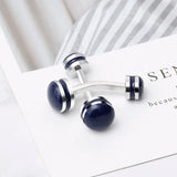 Classic Dumbbell Copper Cufflinks Round Silver French Men's Suit Shirt Brass Cuf