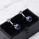 Classic Dumbbell Copper Cufflinks Round Silver French Men's Suit Shirt Brass Cuf