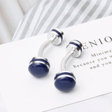 Classic Dumbbell Copper Cufflinks Round Silver French Men's Suit Shirt Brass Cuf