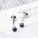 Classic Dumbbell Copper Cufflinks Round Silver French Men's Suit Shirt Brass Cuf