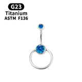 Zircon Women Sexy Belly Button Rings Titanium Surgical Navel Piercing 14G