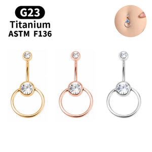 Zircon Women Sexy Belly Button Rings Titanium Surgical Navel Piercing 14G