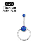 Zircon Women Sexy Belly Button Rings Titanium Surgical Navel Piercing 14G