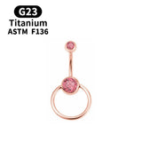 Zircon Women Sexy Belly Button Rings Titanium Surgical Navel Piercing 14G