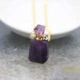 Faceted Gemstone Essential Oil Diffuser Vial Pendant Necklace