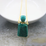 Faceted Gemstone Essential Oil Diffuser Vial Pendant Necklace