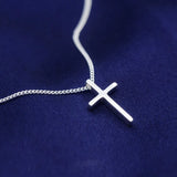 Faith Cross Necklace 925 Sterling Silver Chain Religious Jewelry