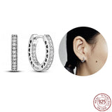 925 Silver Heart Double Round Earrings Birthday Gift