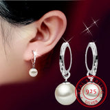 925 Silver Pearl Drop Earrings For Women
