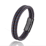 Classic Brown Cross-Braided Rope Chain Stainless Steel Magnetic Clasp