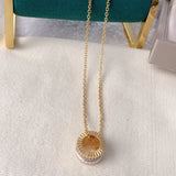 Classic Ceramic Earrings Necklace Set with Four Pendant