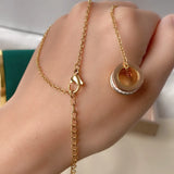 Classic Ceramic Earrings Necklace Set with Four Pendant