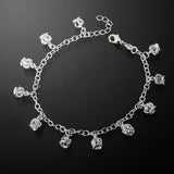 Classic Full Crown 925 Sterling Silver Anklet For Women