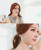 Geometric Asymmetry Zircon Rhinestones Clip Earrings