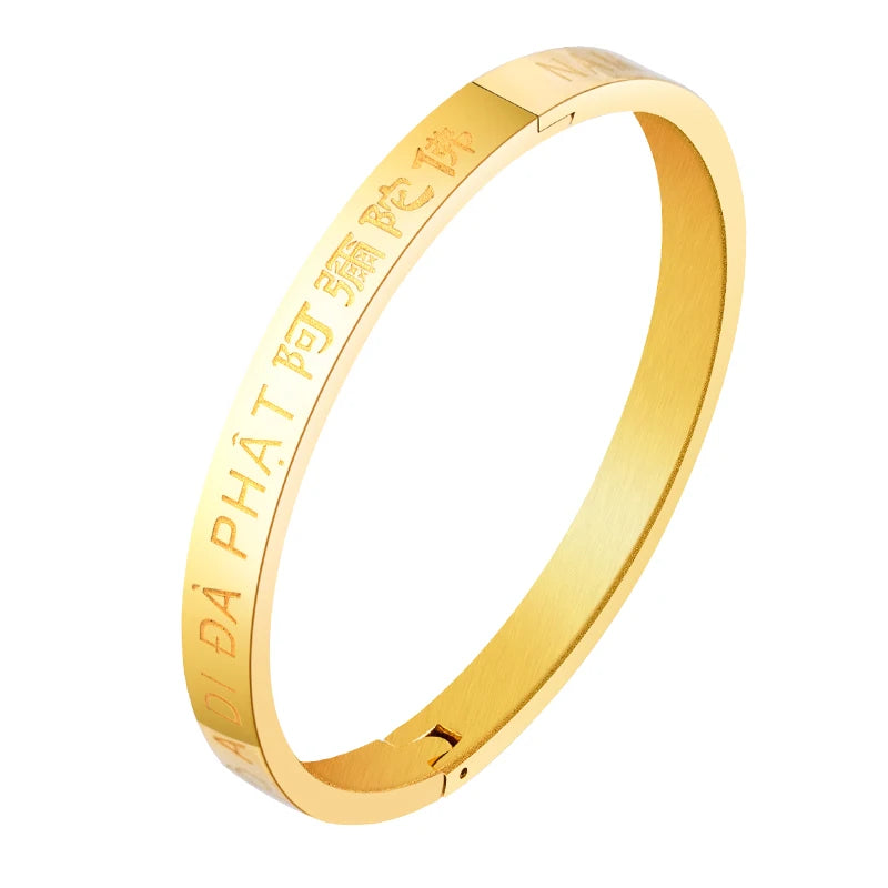 Stainless Steel Buddhist Namo Amitabha Buddha Bracelet