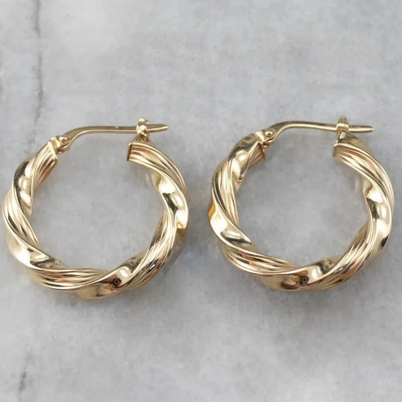 Classic Colors Hoop Earrings Metal Round Twist Punk Earrings
