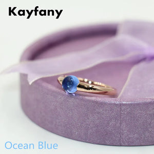 Natural Crystal Wedding Ring Plated in 22 Colors - Birthday Gift