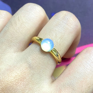 Natural Round Crystal Wedding Ring Plated 23 Colors Women Gift
