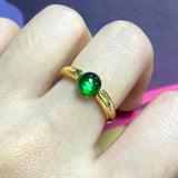 Natural Round Crystal Wedding Ring Plated 23 Colors Women Gift