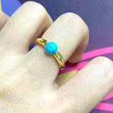Natural Round Crystal Wedding Ring Plated 23 Colors Women Gift