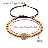 Leopard Head Charm Bracelet Braided Beaded Adjustable Bracelet