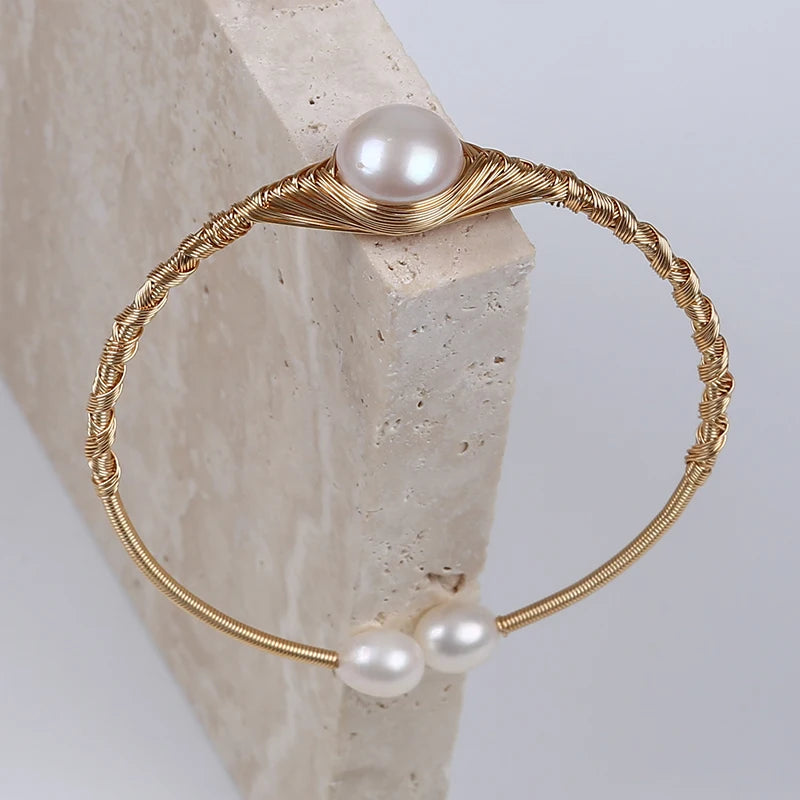 Natural Pearl Bracelet for Women - Lucky Cuff Bracelet