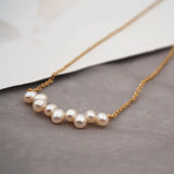 Classic Natural Pearl Necklace for Women Retro Pendant Jewelry Gift