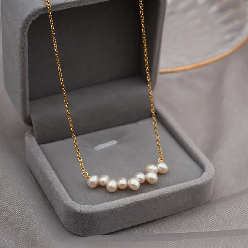 Classic Natural Pearl Necklace for Women Retro Pendant Jewelry Gift