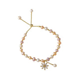 Natural Stone Pearl Pendant Bracelet for Women Lucky Cuff Bracelet