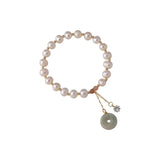Natural Stone Pearl Pendant Bracelet for Women Lucky Cuff Bracelet