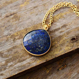 Natural Stone Teardrop Pendant Necklaces Rhodonite Lapis Gems