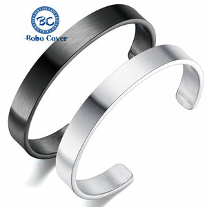 Stainless Steel Men's Cuff Bracelet Bangle Gloss Finish