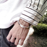 Stainless Steel Men's Cuff Bracelet Bangle Gloss Finish