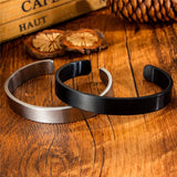 Stainless Steel Men's Cuff Bracelet Bangle Gloss Finish