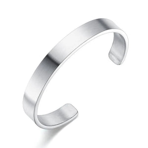 Stainless Steel Men's Cuff Bracelet Bangle Gloss Finish