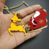 Father Christmas Sweater Pendant Necklace for Women Girls Kids