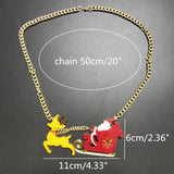 Father Christmas Sweater Pendant Necklace for Women Girls Kids