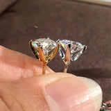 925 Silver 8mm Zircon Earrings Xmas Gift for Women
