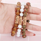 Natural Stone Dad Bracelets For Women Men Jewelry