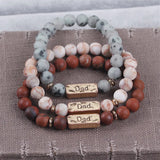Natural Stone Dad Bracelets For Women Men Jewelry