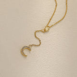 Fine Golden Star Women Necklace Moon Zircon Pendant Romantic Jewelry Gift