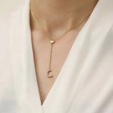 Fine Golden Star Women Necklace Moon Zircon Pendant Romantic Jewelry Gift