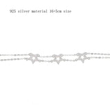 Micro Pave Clear Stones Charm 925 Silver Bracelet For Women