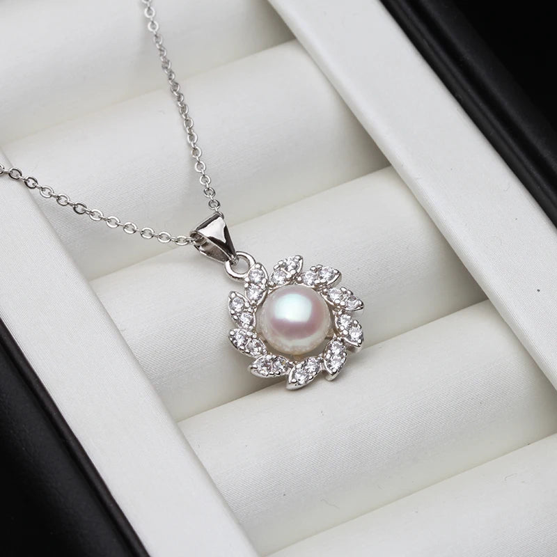 Freshwater Pearl Pendant Necklace 925 Sterling Silver