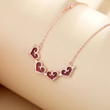 Heart Shape 925 Silver Clover Necklace for Women