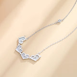 Heart Shape 925 Silver Clover Necklace for Women
