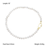 Freshwater Pearl Choker Necklace with Brass Plated Clasp