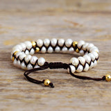 Freshwater Pearls Beads Wrap Bracelet String Weaving Cuff Jewelry