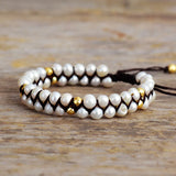 Freshwater Pearls Beads Wrap Bracelet String Weaving Cuff Jewelry