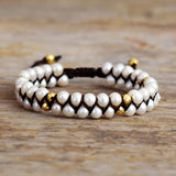 Freshwater Pearls Beads Wrap Bracelet String Weaving Cuff Jewelry